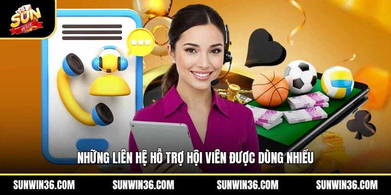 Những liên hệ hỗ trợ hội viên được dùng nhiều